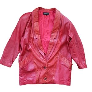 Vintage Red Ostrich Leather Jacket
